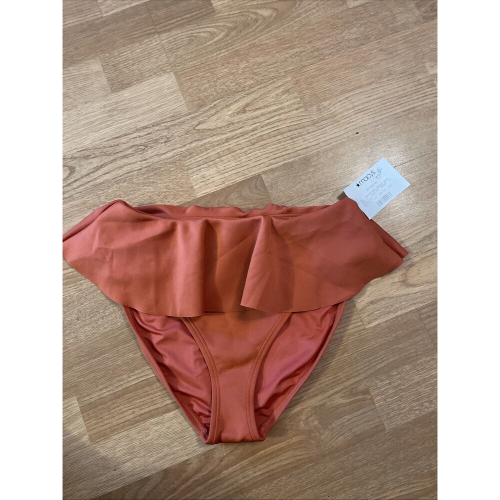Vince Camuto Women's Skirted High-Leg Bikini Bottoms Orange Size Medium NWT $74 - Picture 5 of 6